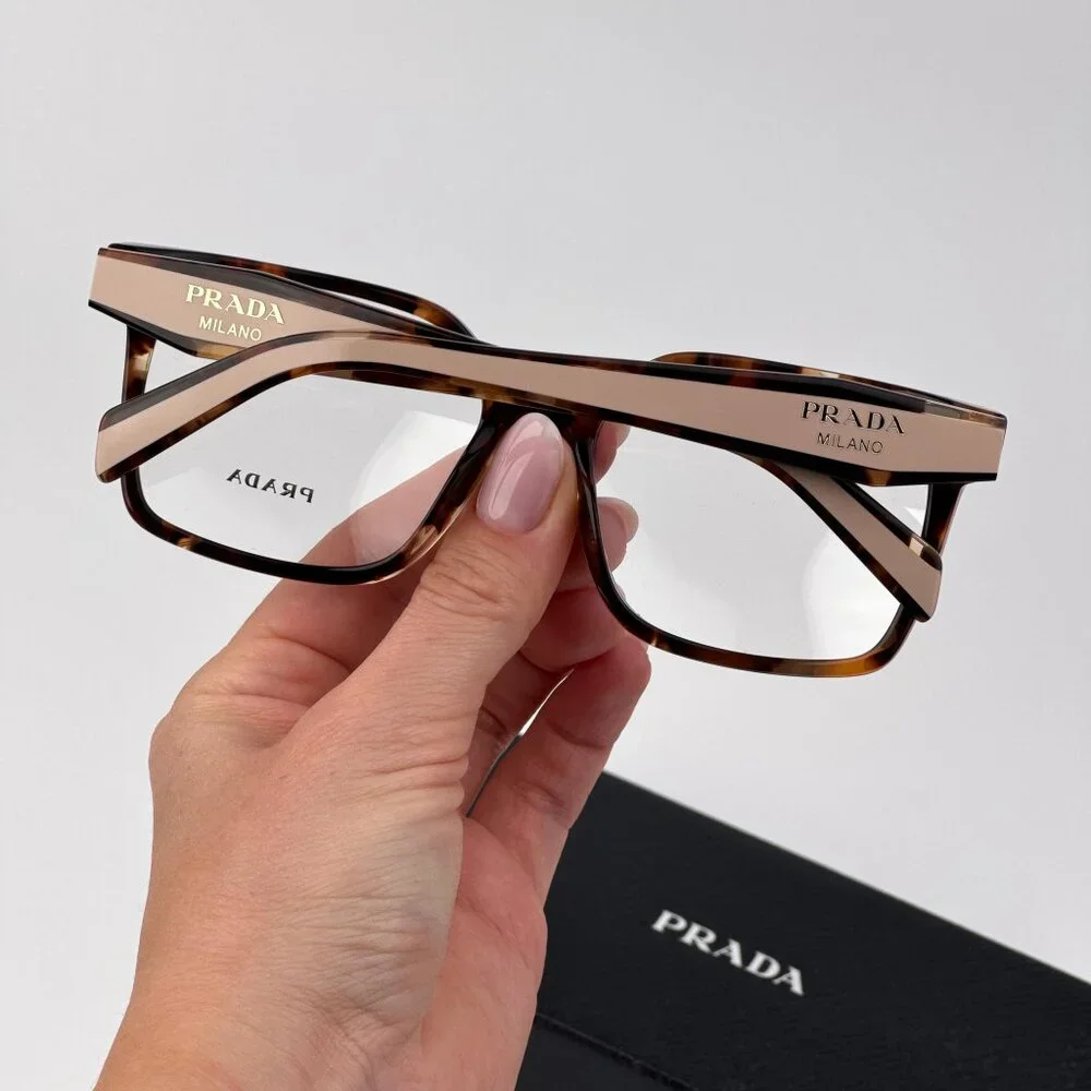 Prada Eyeglasses – Havana Caramel Square Frame | Model PRB03V 07R1O1